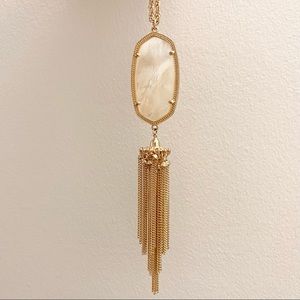 Kendra Scott Mother of Pearl Rose Gold Necklace